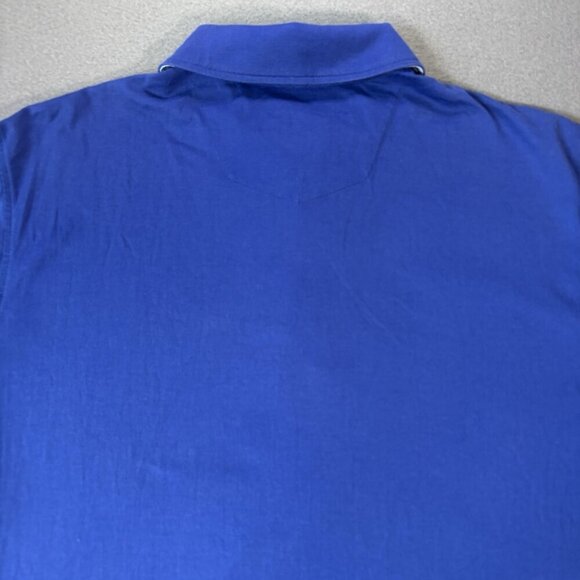 Robert Graham Shirt Mens Large Classic Fit Blue Solid Polo Colorful Short Sleeve - Picture 11 of 12